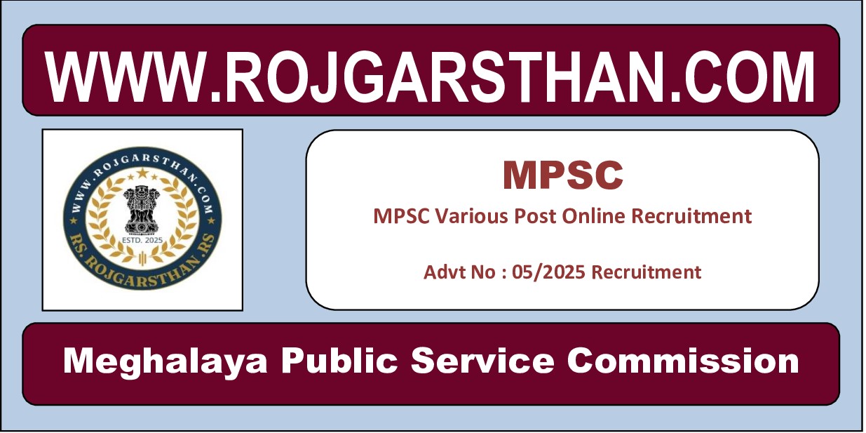 Meghalaya PSC 7 Post Recruitment Online Form 2025